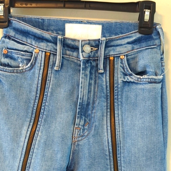Mother The Rascal High Waist Zip Step Hem Jeans 24 - Picture 6 of 16